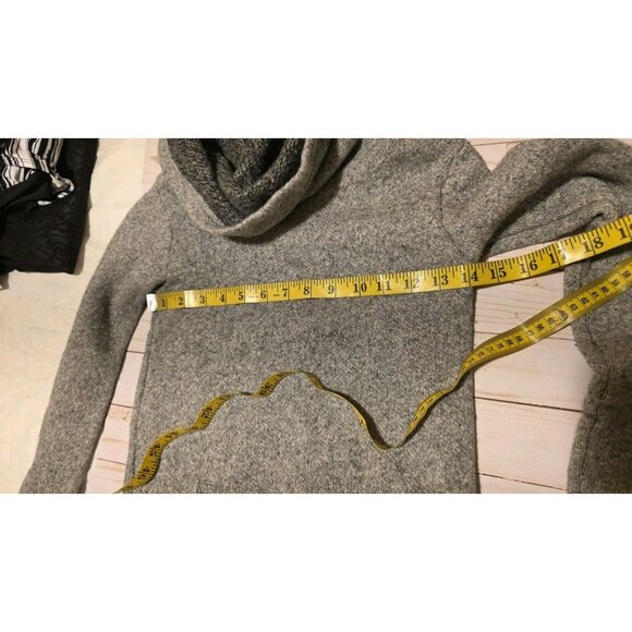 J Crew Long Sleeve Sweater Wool Blend Gray Cowl Funnel Neck Womens XS - Picture 5 of 8